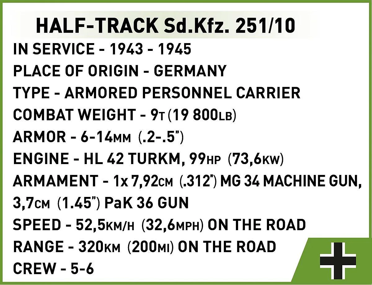 COBI 3130 Half-Track Sd.Kfz. 251/10