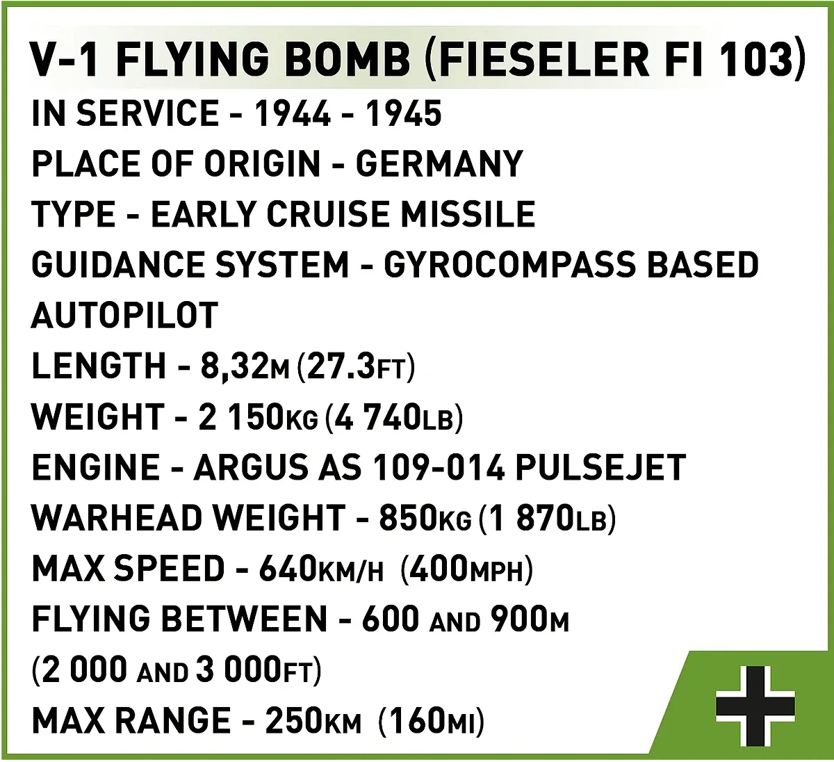 COBI 3135 V-1 Flugbombe (FI 103)