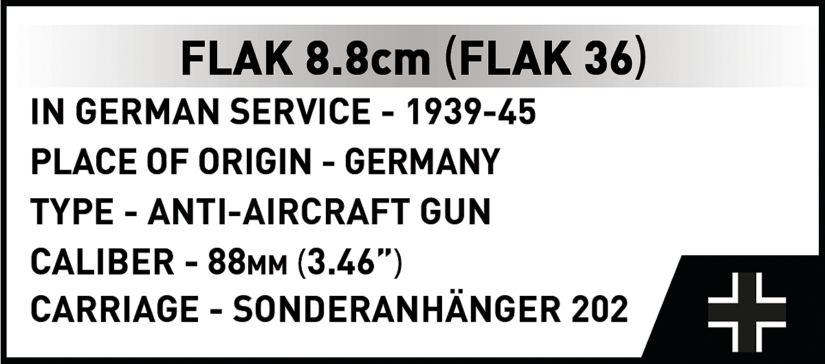 COBI 3143 Sd.Kfz.8 Schlepper 8.8 cm Flak 36