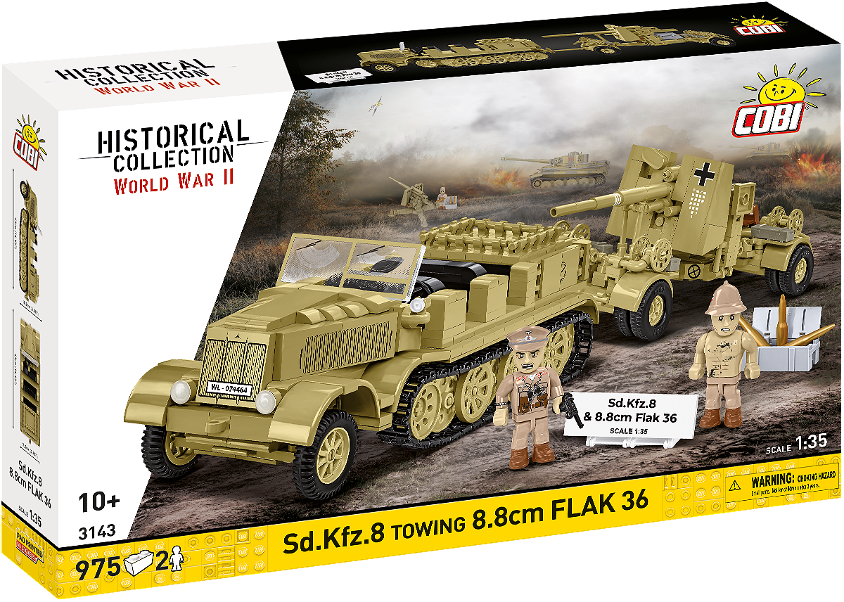 COBI 3143 Sd.Kfz.8 Schlepper 8.8 cm Flak 36