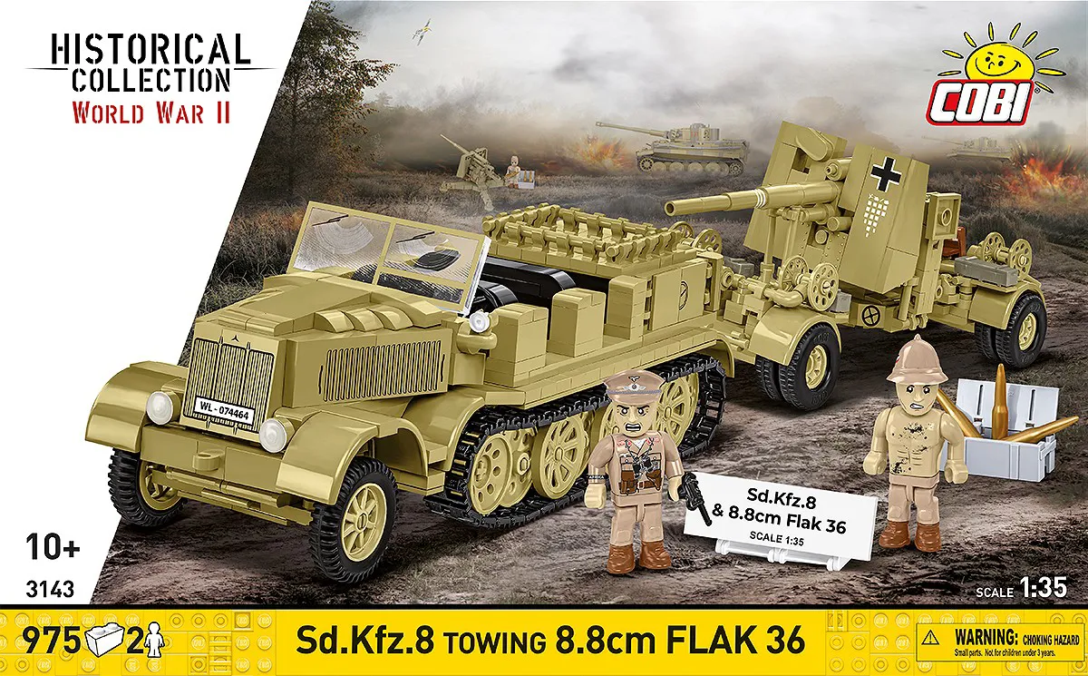 COBI 3143 Sd.Kfz.8 Schlepper 8.8 cm Flak 36