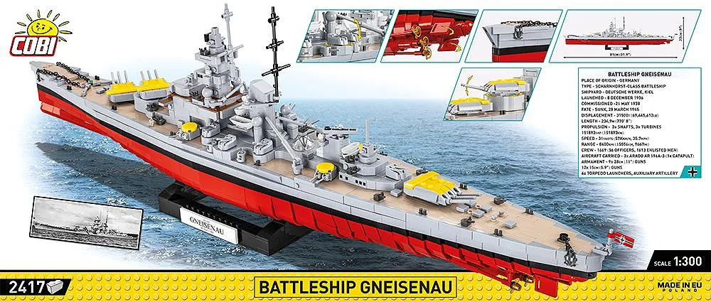 COBI 4835 Battleship Gneisenau