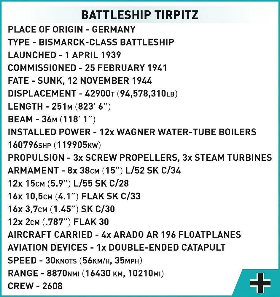 COBI 4838 Schlachtschiff Tirpitz - Executive Edition