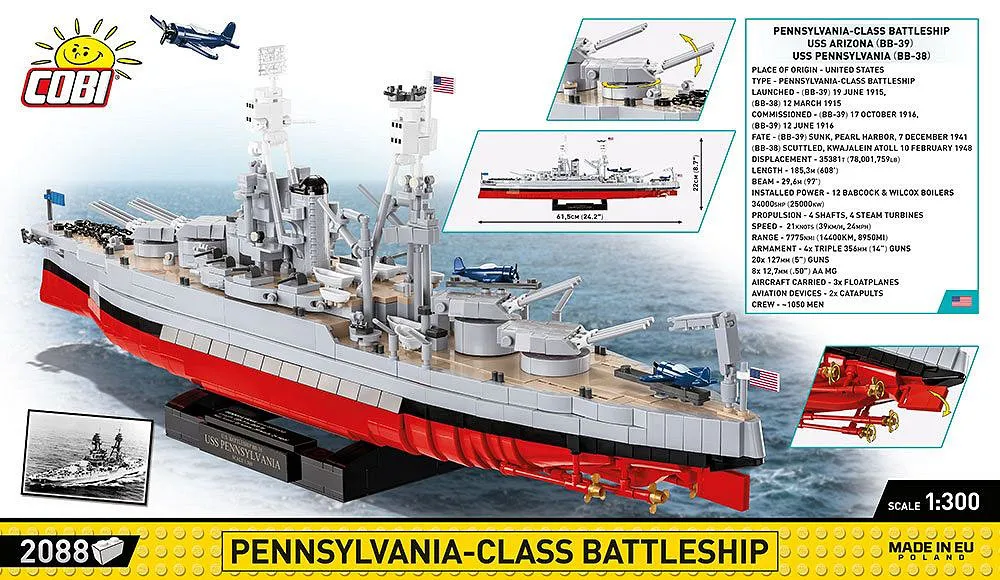 COBI 4842 Pennsylvania - Schlachtschiff der Klasse (2in1) - Executive Edition
