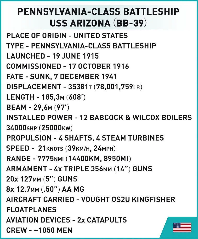 COBI 4843 USS Arizona (BB-39)
