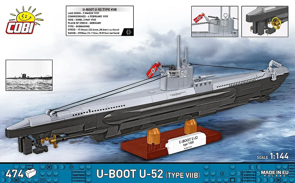 COBI 4852 U-Boot U-52 (Type VIIB)
