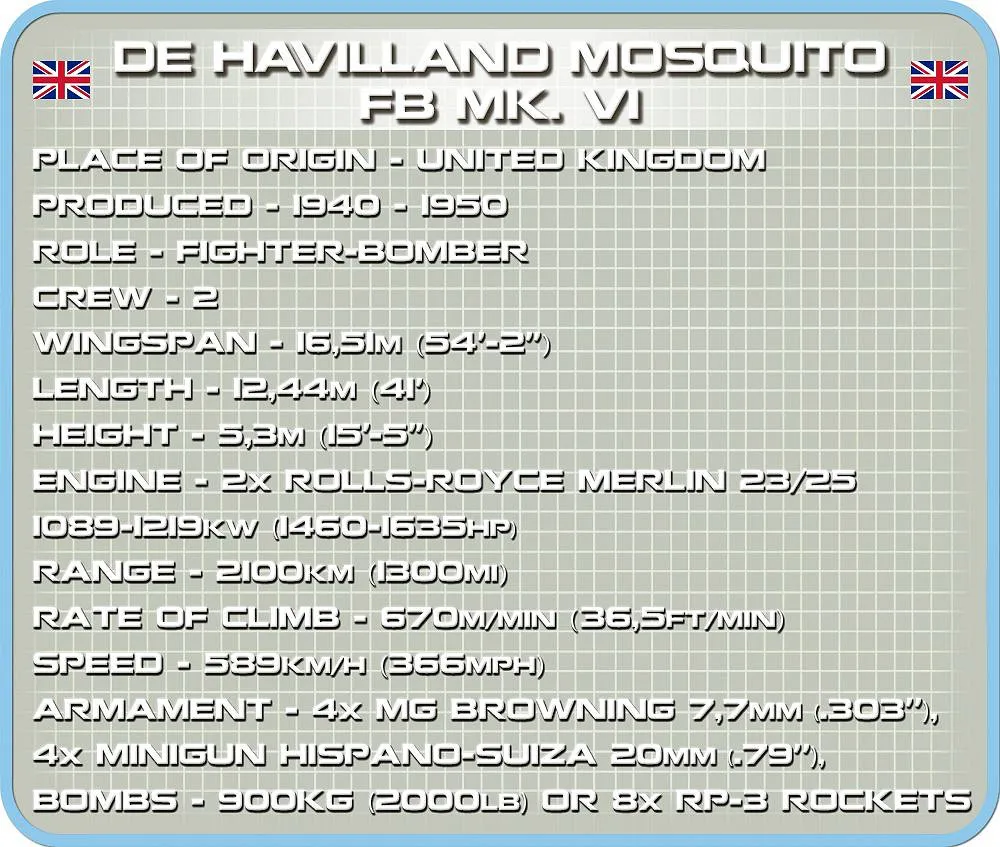COBI 5718 De Havilland Mosquito FB Mk.VI