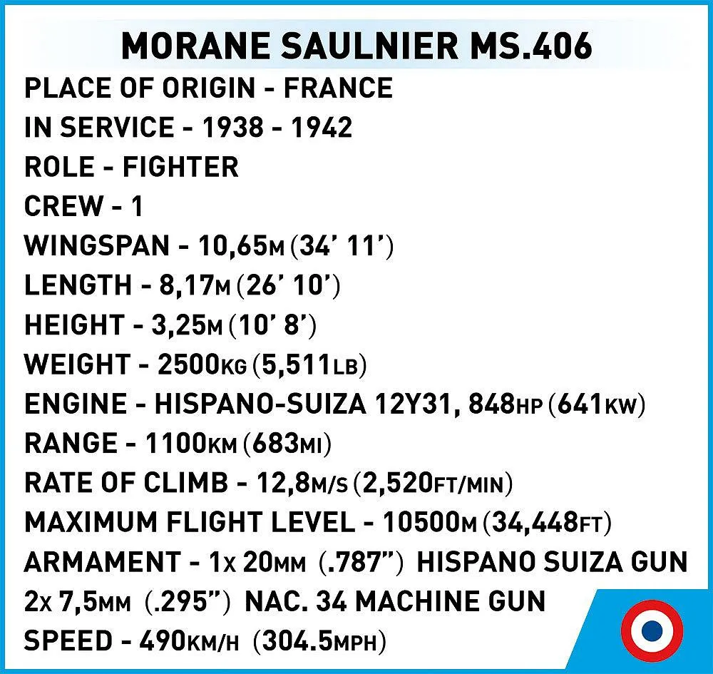 COBI 5724 Morane-Saulnier MS.406