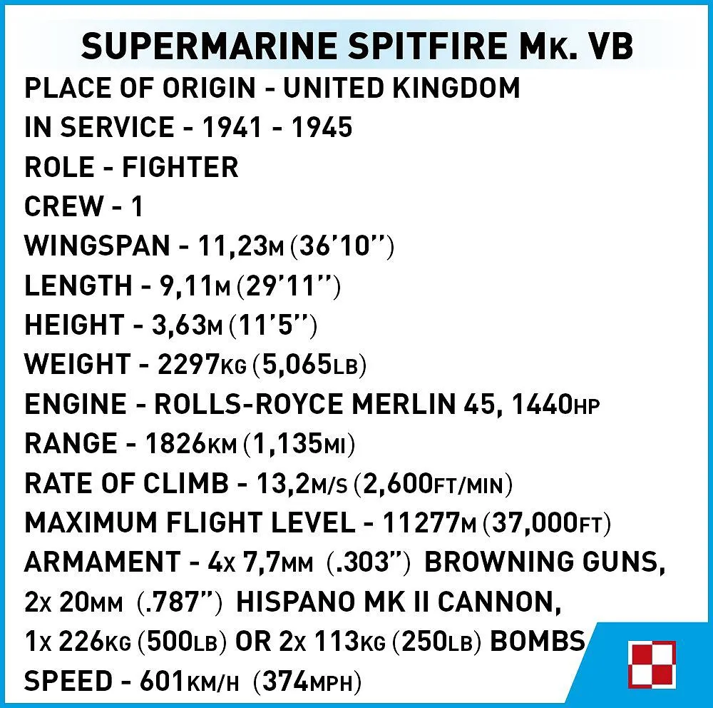 COBI 5725 Supermarine Spitfire Mk.VB