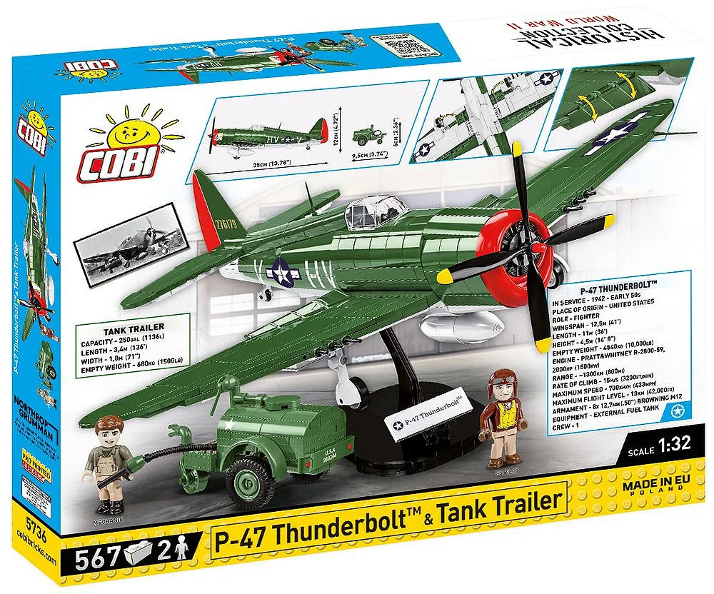 COBI 5736 P-47 Thunderbolt & Tank Trailer - Executive Edition