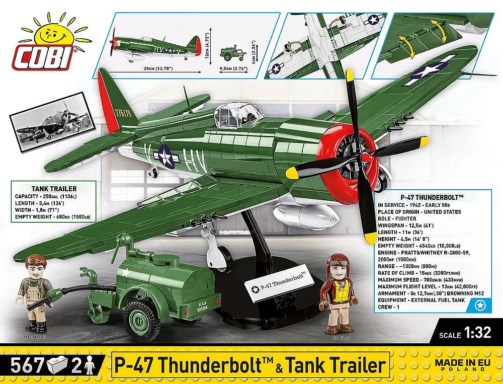 COBI 5736 P-47 Thunderbolt & Tank Trailer - Executive Edition
