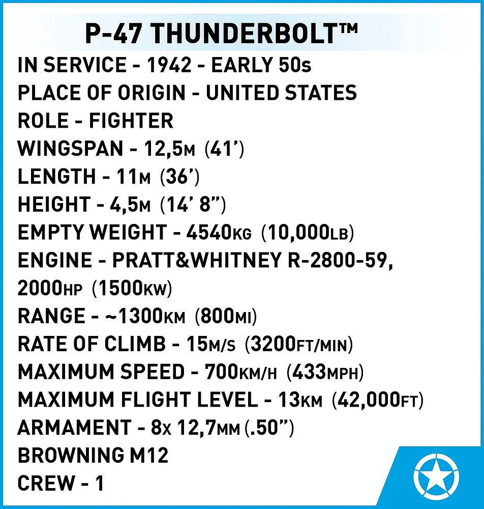 COBI 5737 P-47 Thunderbolt