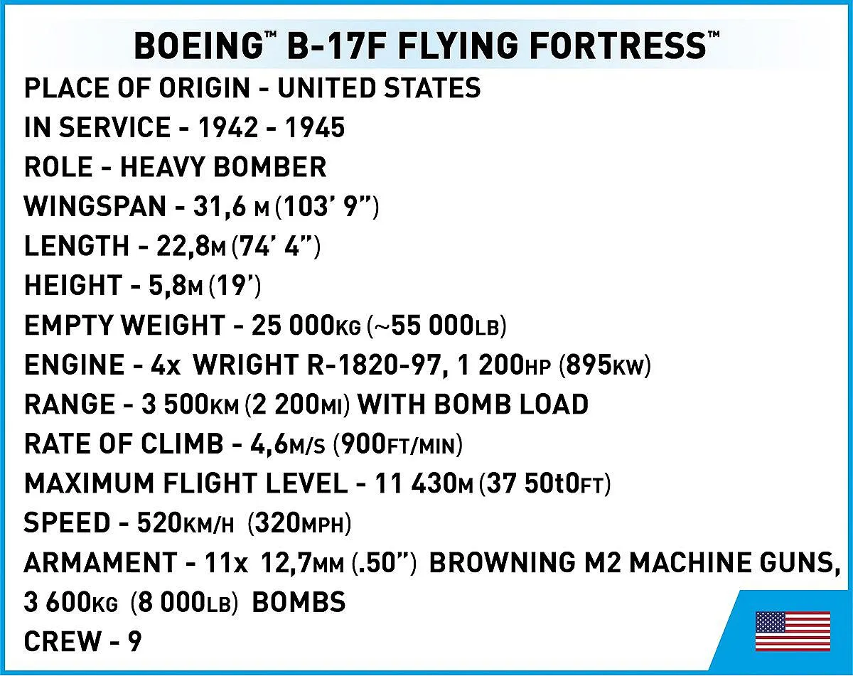 COBI 5749 Boeing B-17F Flying Fortress "Memphis Belle" - Executive Edition