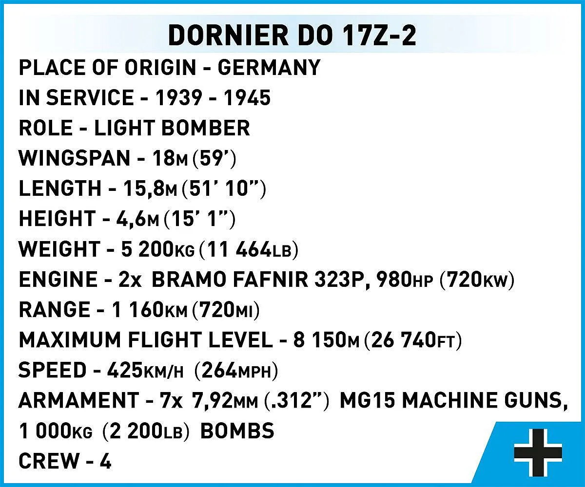 COBI 5753 Dornier Do 17Z-2 - Limited Edition