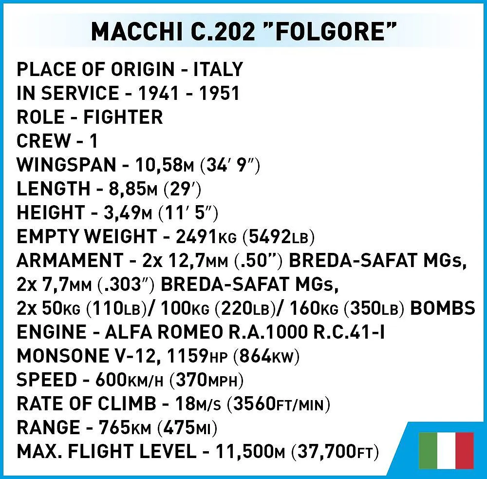COBI 5760 Macchi C.202 "Folgore