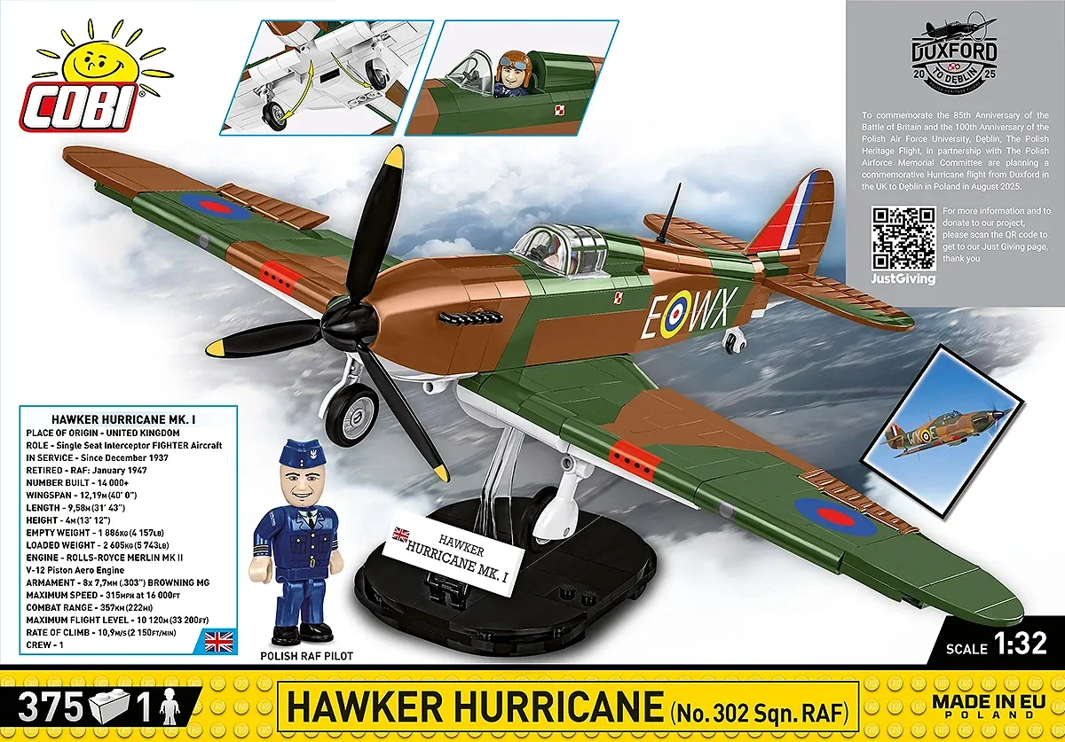 COBI 5762 Hawker Hurricane (No.302 Sqn.RAF)