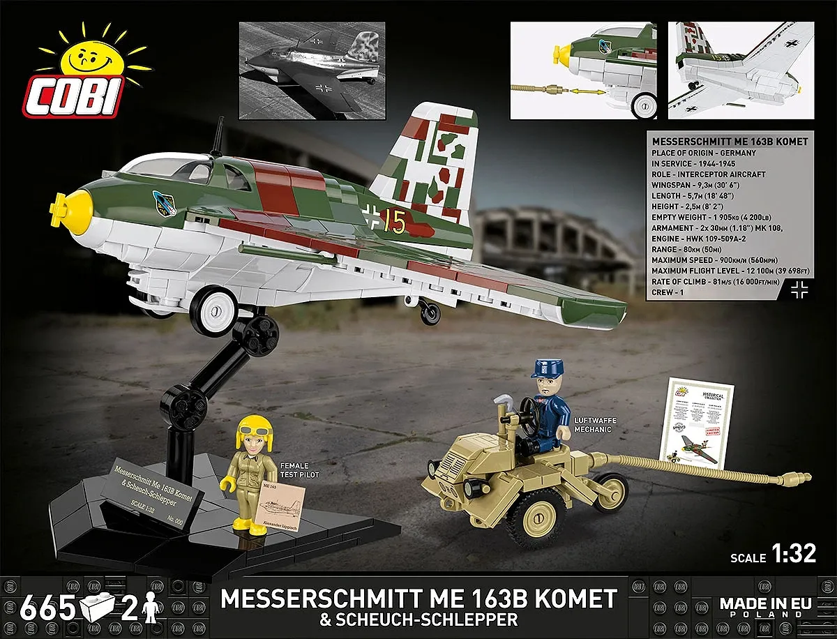 COBI 5765 Messerschmitt Me 163B Komet & Scheuch-Schlepper - Limitierte Edition