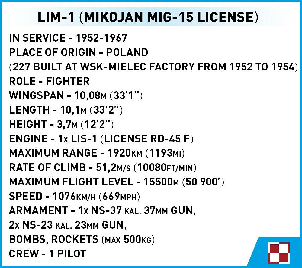 COBI 5822 Lim-1 Polish Air Force 1952