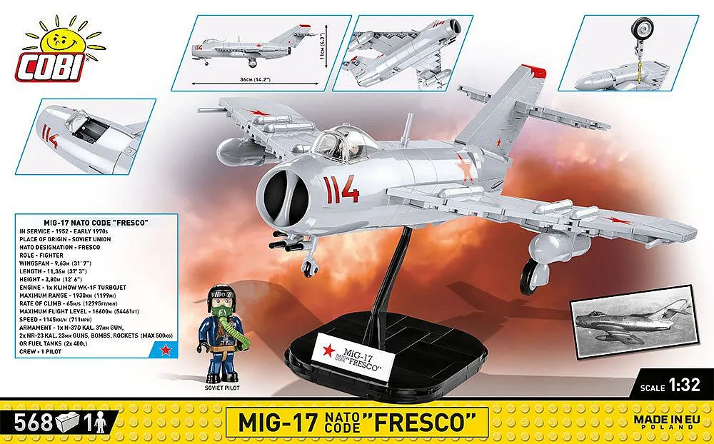 COBI 5823 MiG-17 NATO Code "Fresco