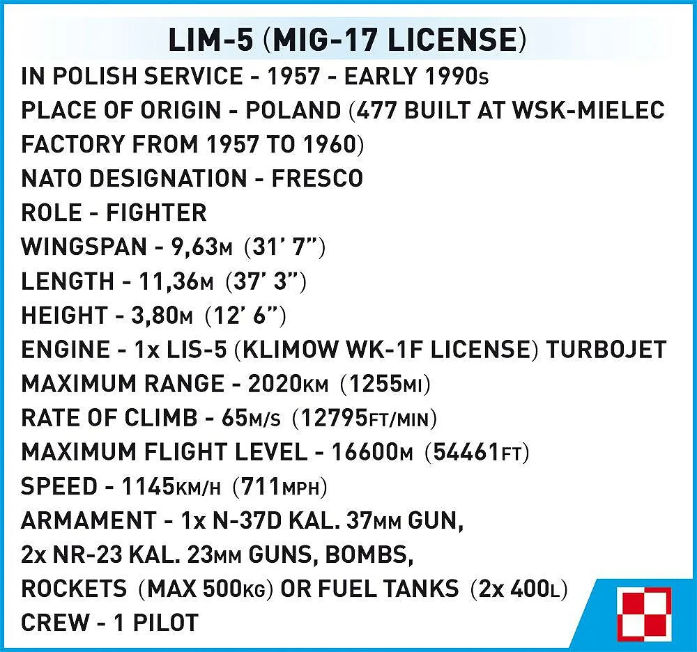 COBI 5824 Lim-5 Polish Air Force 1959