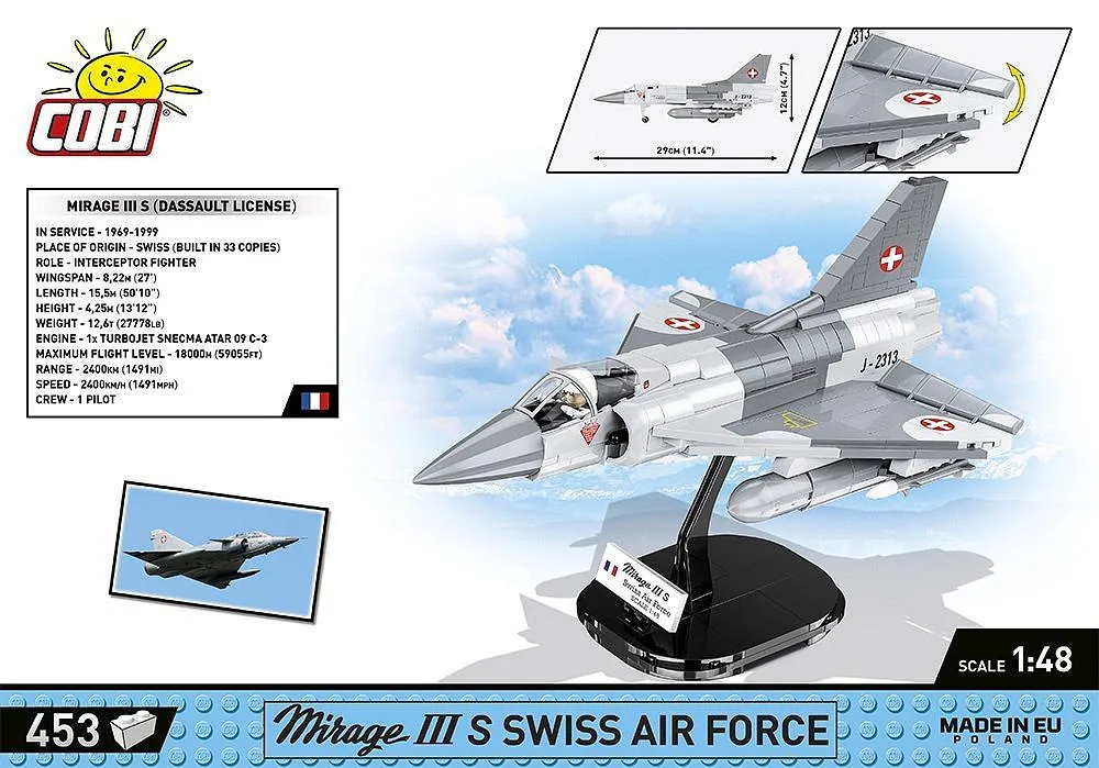 COBI 5827 Mirage IIIS Zwitserse luchtmacht