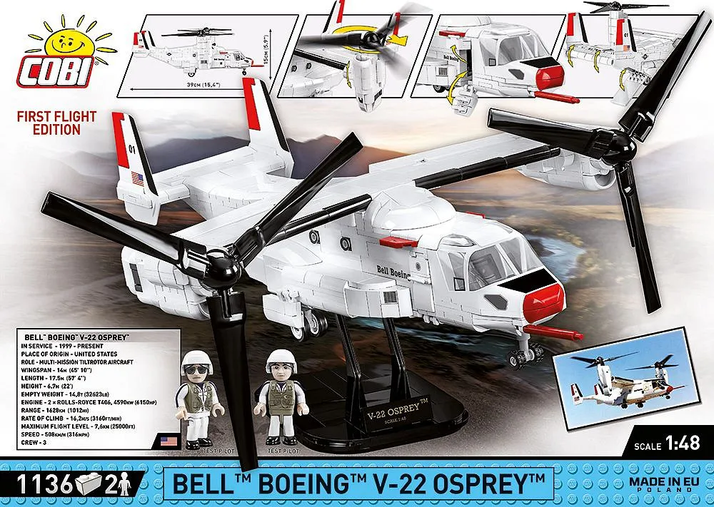 COBI 5835 Bell-Boeing V-22 Osprey Erstausgabe des Erstflugs