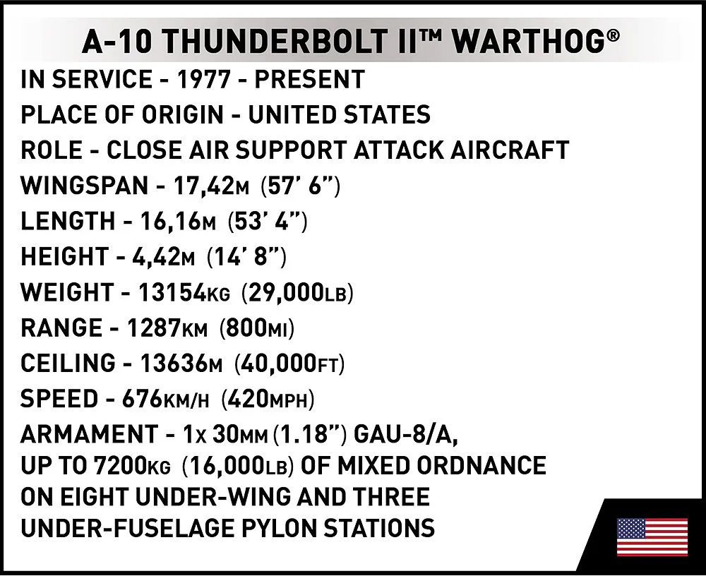 COBI 5837 A-10 Thunderbolt II Warzenschwein