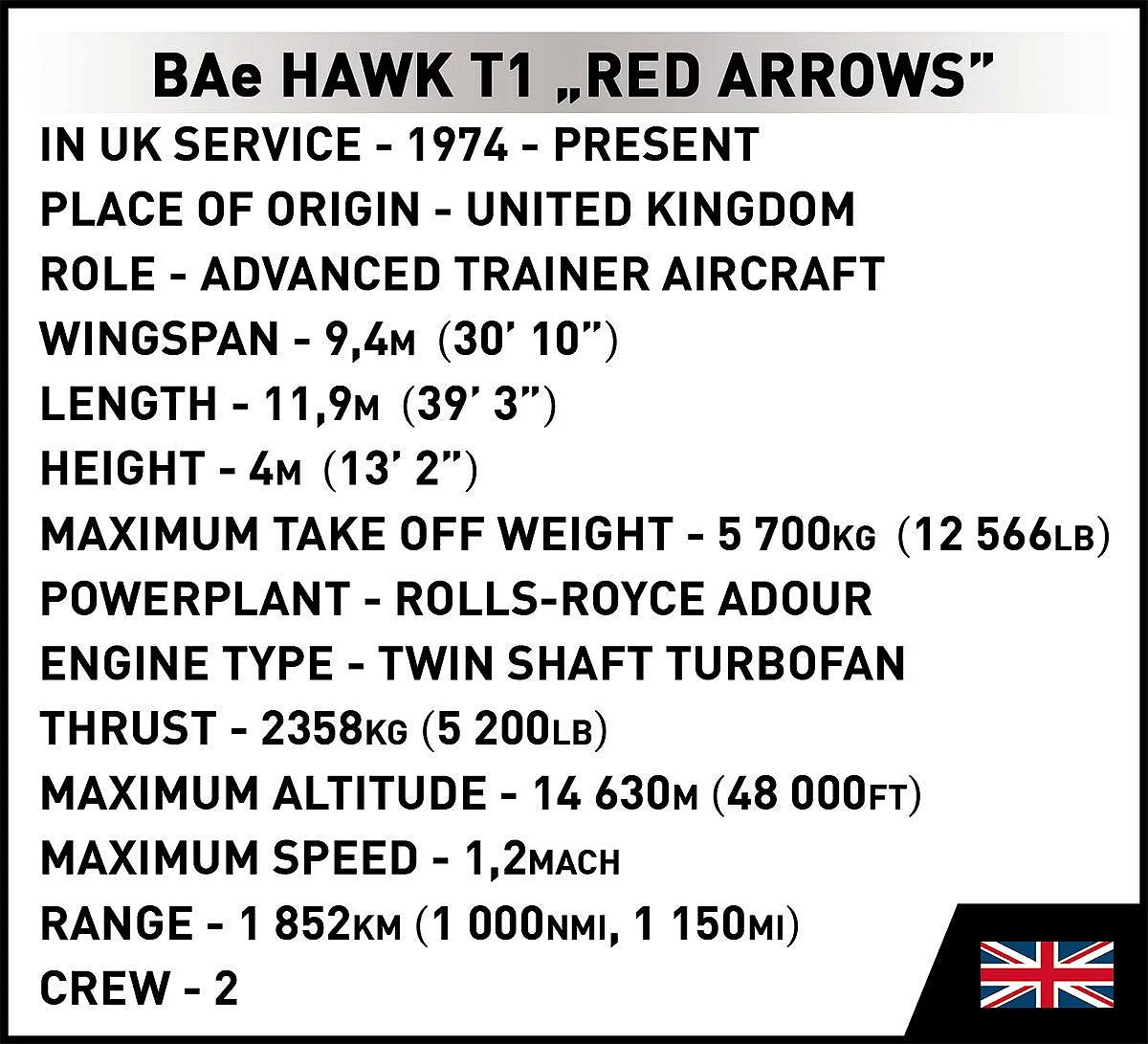 COBI 5844 BAe Hawk T1 Red Arrows