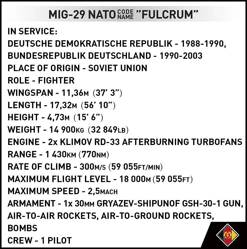 COBI 5851 MiG-29 (East Germany)