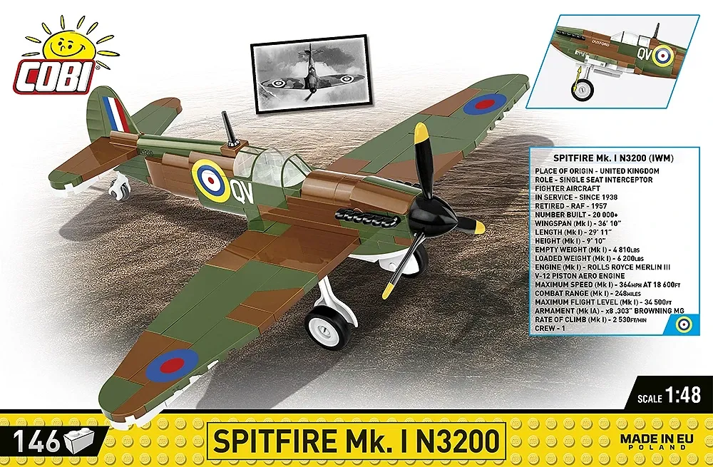COBI 5868 Spitfire Mk. I N3200 - Imperial War Museum Duxford