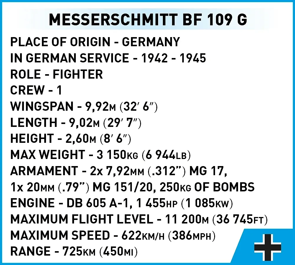 COBI 5870 Messerschmitt Bf 109 G