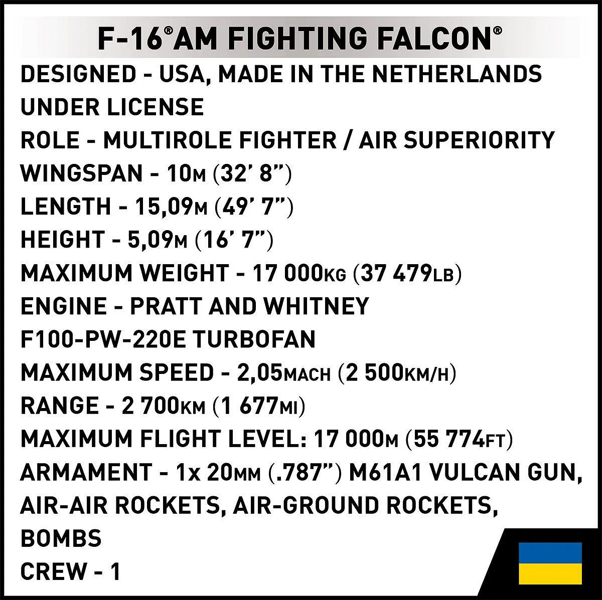 COBI 5893 F-16AM Fighting Falcon