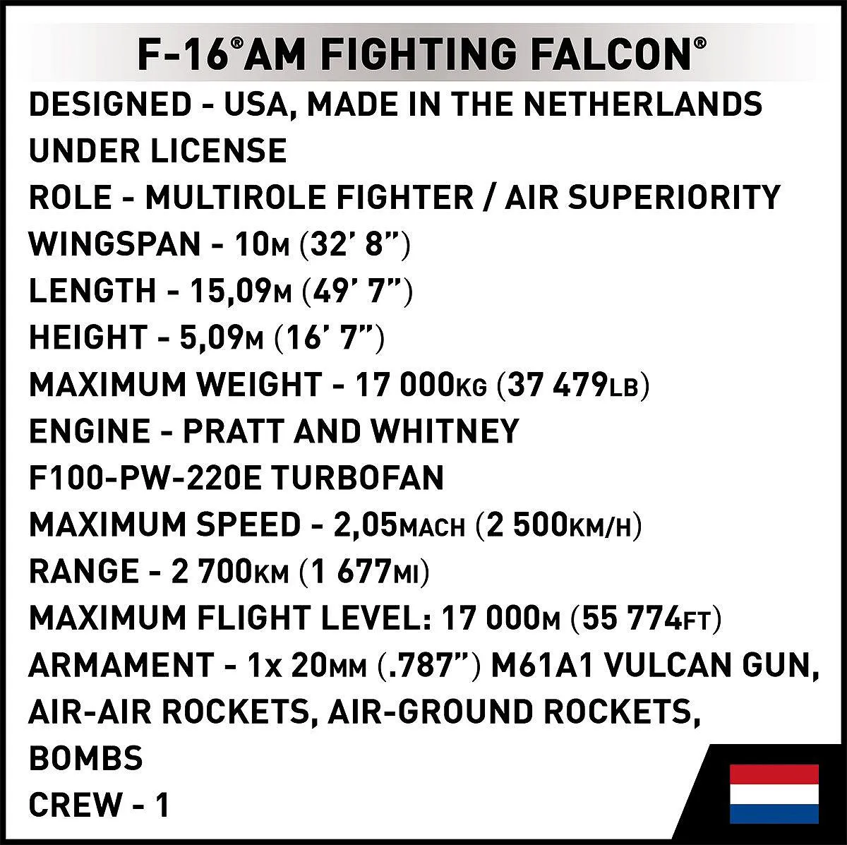 COBI 5896 F-16AM Fighting Falcon