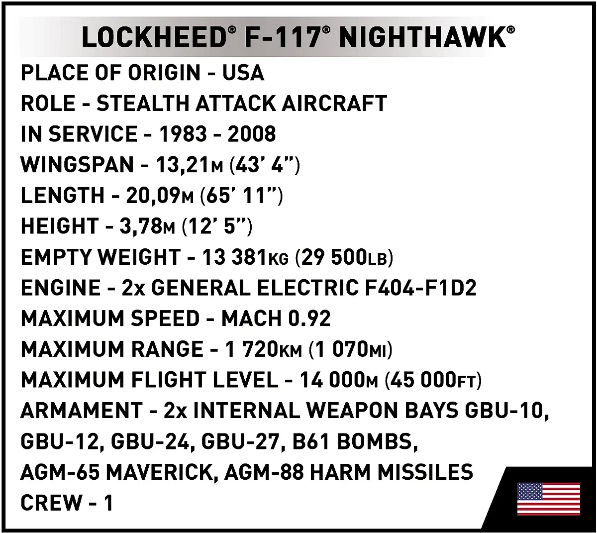 COBI 5903 Lockheed F-117 Nighthawk