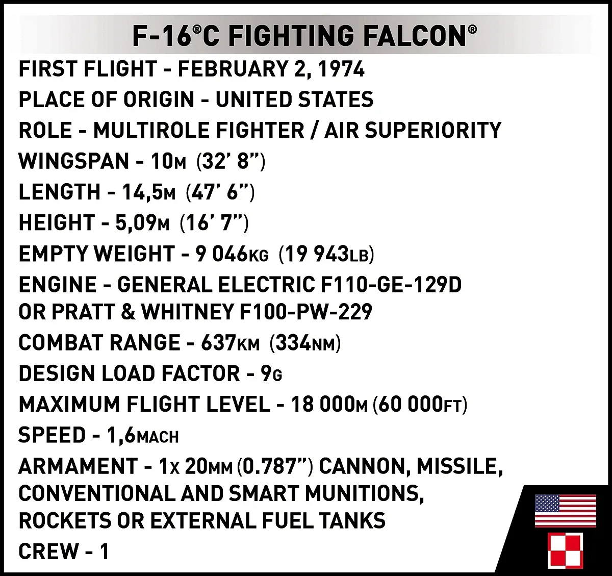COBI 5910 F-16C Fighting Falcon