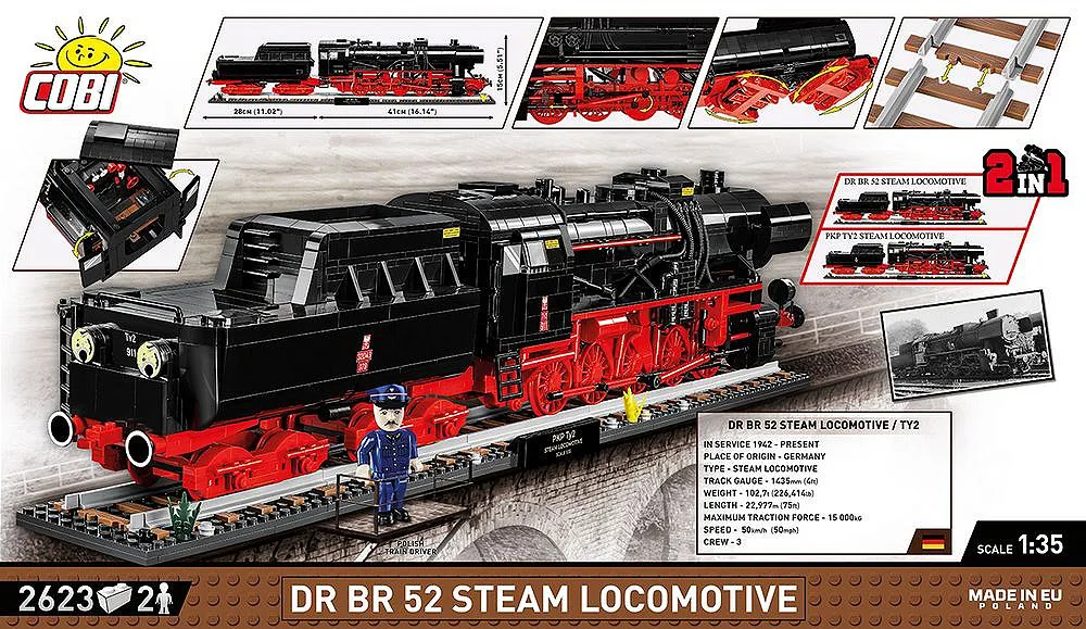 COBI 6280 DR BR 52 stoomlocomotief 2in1 - Executive Edition